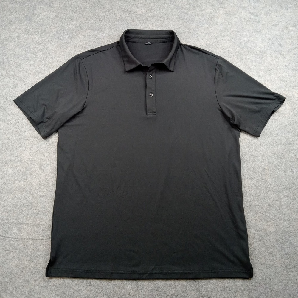MIER Polo Shirt Mens Medium Black Performance Golf Athletic Casual Stretch‎ Top